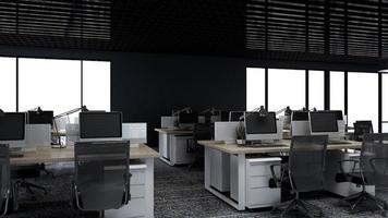 diseño interior moderno del lugar de trabajo de la oficina en 3d render foto