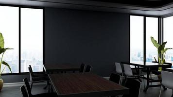 Modern cafe in 3d render of interior design mockup - Cafe ideas photo