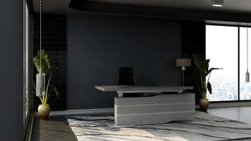 Exclusive modern office reception room in 3d rendering mockup photo