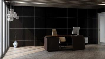 3D Render modern office design - manager room interior design wall mockup photo