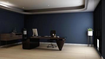 3D Render office design - manager room interior wall mockup photo