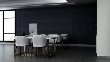 3d render of modern office pantry - interior design minimalist kitchen concept photo