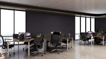 Modern office workplace interior design in 3d render photo