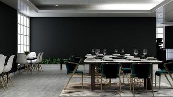 Elegant restaurant with modern interior design in 3d render - dinner place ideas photo