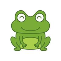 vector de ilustración de icono de logotipo de dibujos animados lindo feliz rana o sapo
