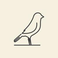 línea simple pájaro canario logotipo símbolo icono vector gráfico diseño ilustración