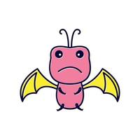 sad monster pink cartoon logo symbol icon vector graphic design illustration