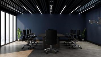 3d render maqueta de sala de reuniones moderna - diseño de interiores de oficina foto