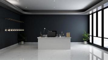 Modern office personal workplace interior design in 3d render photo