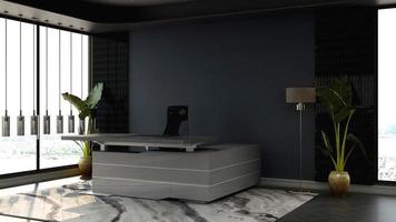 Exclusive modern office reception room in 3d rendering mockup photo