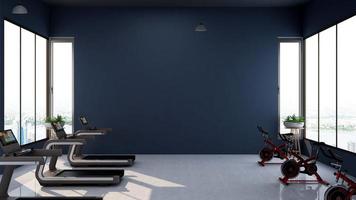 3d render - Modern minimalist of gym interior design concept mockup photo