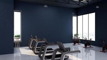 Render 3d - maqueta de concepto de diseño de interiores minimalista moderno de gimnasio foto