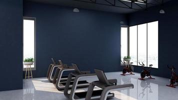 3d render - Modern minimalist of gym interior design concept mockup photo