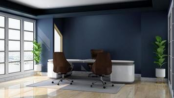 3D Render modern office design - manager room interior wall mockup photo