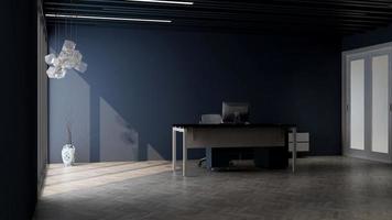 Modern office personal workplace interior design in 3d render photo