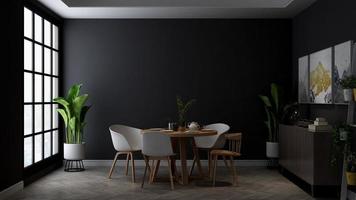 Modern cafe in 3d render of interior design mockup - Cafe ideas photo