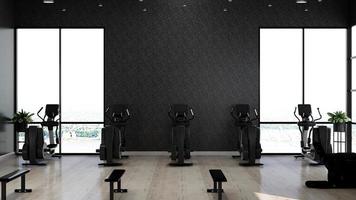 Modern gym interior design - modern minimalist concept in 3d render photo