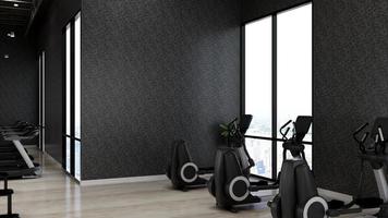 Modern gym interior design - modern minimalist concept in 3d render photo