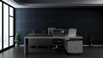 3D Render office design - manager room interior wall mockup photo