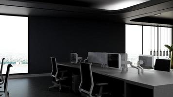 Modern office workplace interior design in 3d render photo