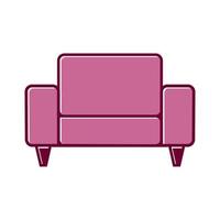 interior furniture sofa minimalist pink logo vector icon design illustration