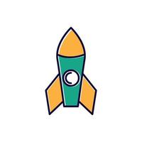 colorful modern simple rocket line logo symbol icon vector graphic design illustration