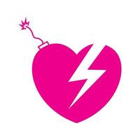 pink heart explode logo design vector graphic symbol icon illustration creative idea