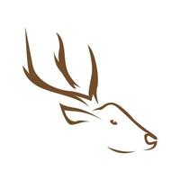 side view deer head with horn logo design vector graphic symbol icon sign illustration creative idea