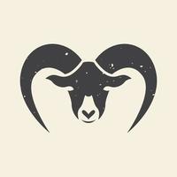 vintage head mount goats logo symbol icon vector graphic design illustration idea creative