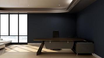 3D Render office design - manager room interior wall mockup photo