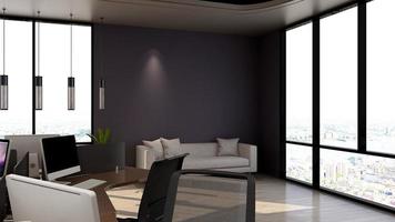 Modern office workplace and relax space interior design in 3d render photo