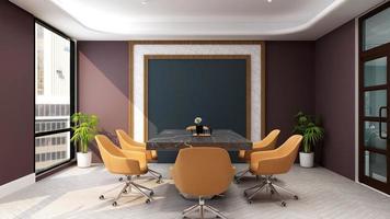 3D render modern meeting room mockup - fresh concept of office interior design photo