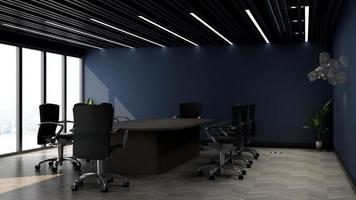 3D render modern meeting room mockup - office interior design photo