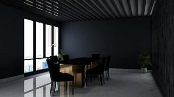 3D render modern meeting room mockup - office interior design photo