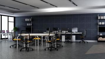 Modern office workplace interior design in 3d render photo