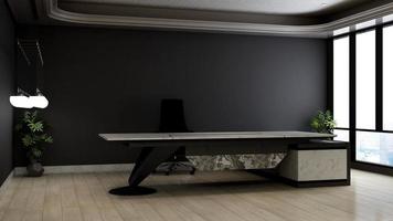 3D Render modern office design - manager room interior design wall mockup photo