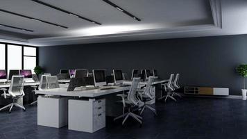 Modern office workplace interior design in 3d render photo