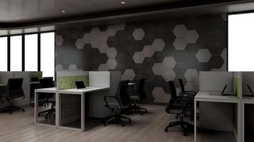 Modern office workplace interior design in 3d render photo