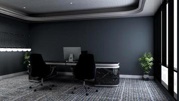 3D Render modern office design - manager room interior design wall mockup photo