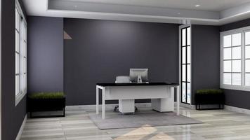 3D Render office design - manager room interior wall mockup photo