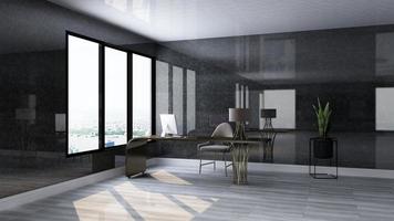 Modern office personal workplace interior design in 3d render photo