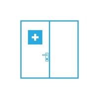 diseño de ilustración de icono de vector de logotipo simple de atención médica de línea de puerta médica