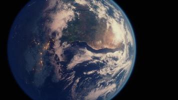 Planet earth globe view from space showing realistic earth surface and world map photo