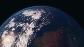 Beautiful space view of the Earth with cloud formation photo