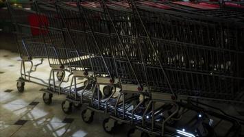 empty closed supermarket due covid-19 coronavirus epidemic photo