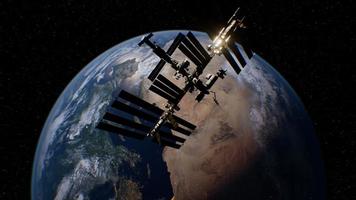 International Space Station in outer space over the planet Earth orbit