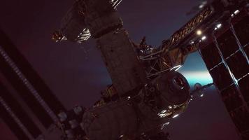 International space station on orbit of Earth planet Elements furnished by NASA photo