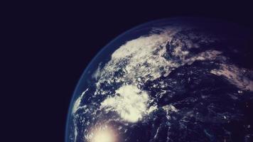 esfera del planeta tierra nocturno en el espacio ultraterrestre foto