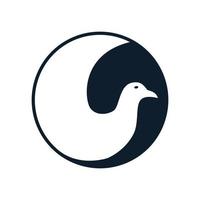 dove on circle modern minimal logo vector icon illustration design
