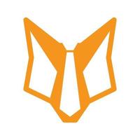 fox head with tie logo symbol icon vector graphic design